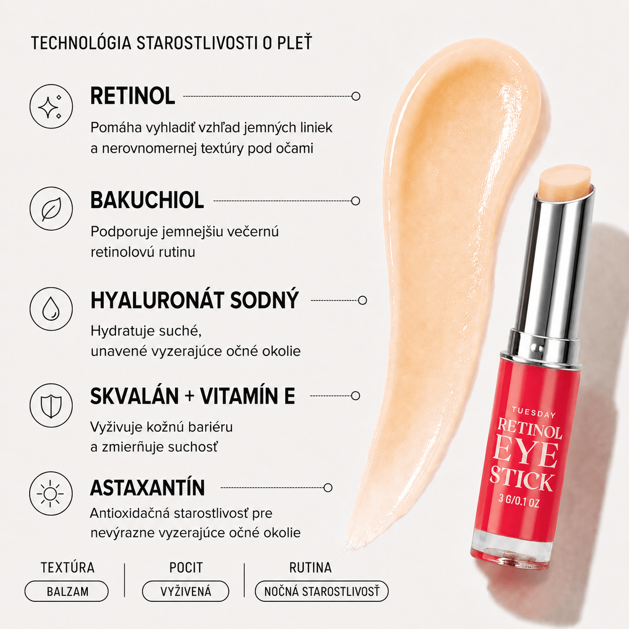 GlowLift Retinolový Očný Stick